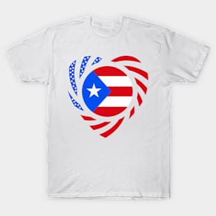 Puerto Rican American Multinational Patriot Flag (Heart) T-Shirt